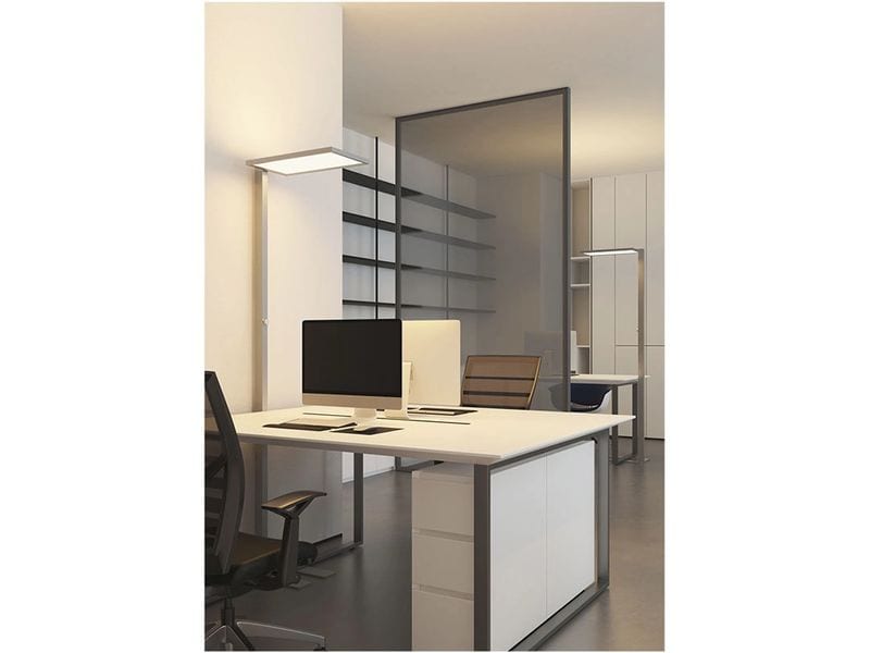 Contini Bürostehleuchte dimmbar 30W, 7500 lm, 6000K – Silbe Büro-Stehlampe»