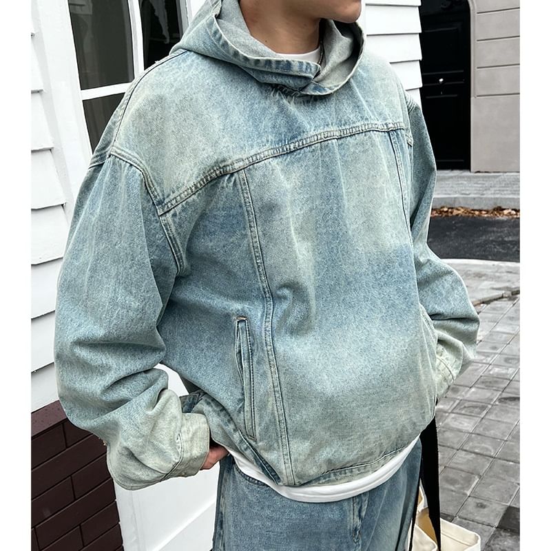 Adotuastic - Gewassen denim hoodie