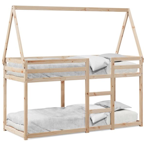 vidaXL Beliche com Telhado 80x200 cm Madeira de Pinho Maciça - 990383685