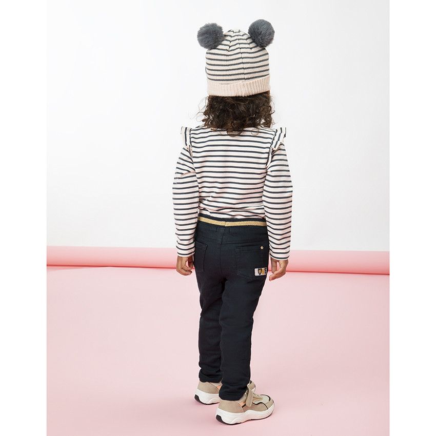 Pantalon en toile effet molleton pour bébé fille - Gris foncé