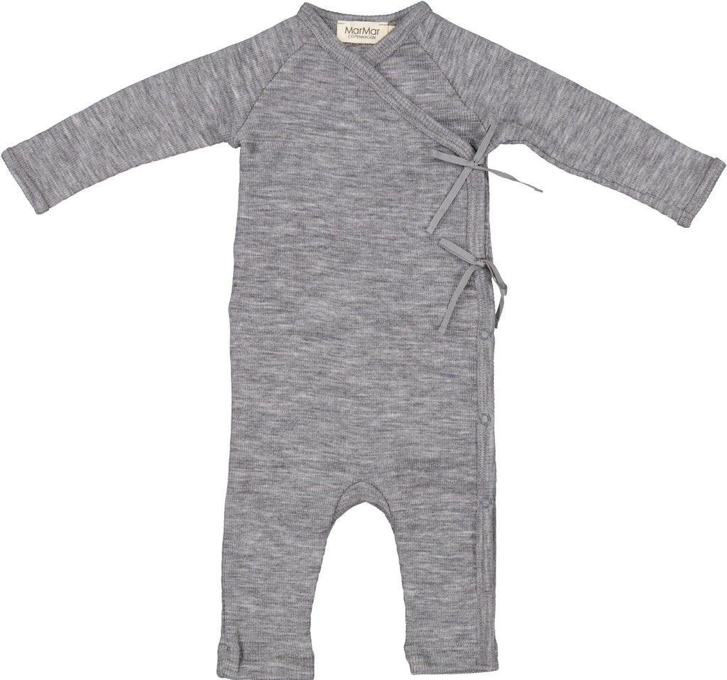 Rula, Uld Rib Heldragt - Grey Melange