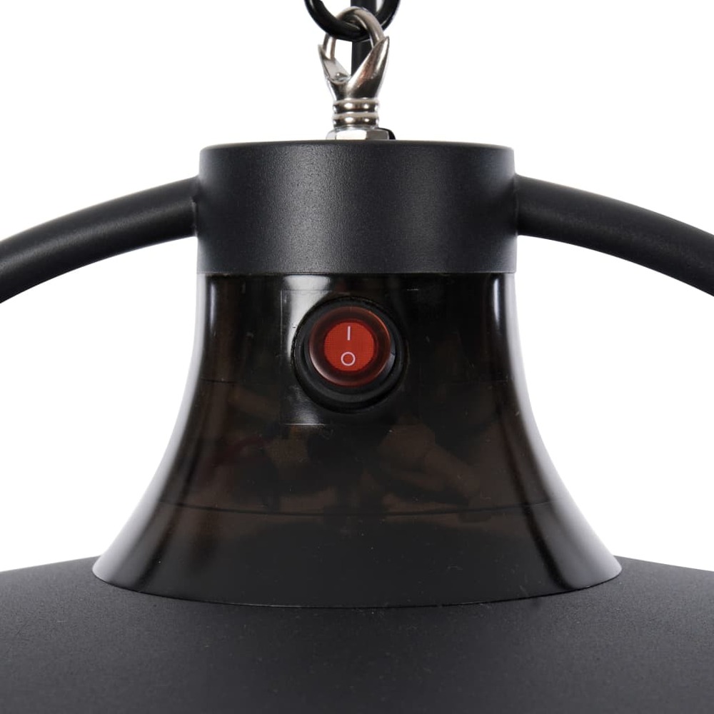 Chauffage suspendu retro 2100 w halogène noir rsh17