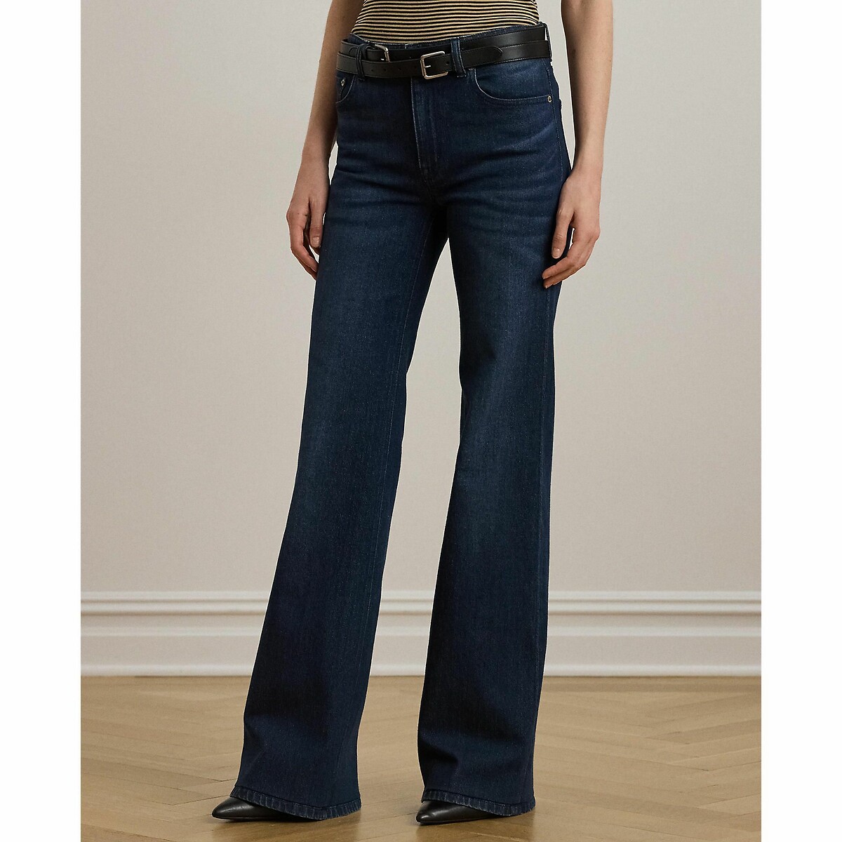 LAUREN RALPH LAUREN<br>Calça jeans flare retrô