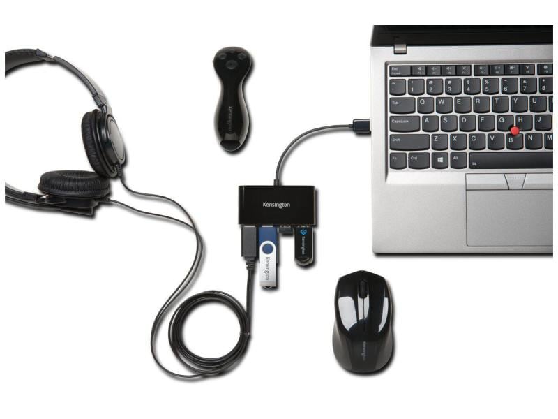 Kensington USB-Hub 4-Port USB 2.0 Externer 4-Port USB-Hub