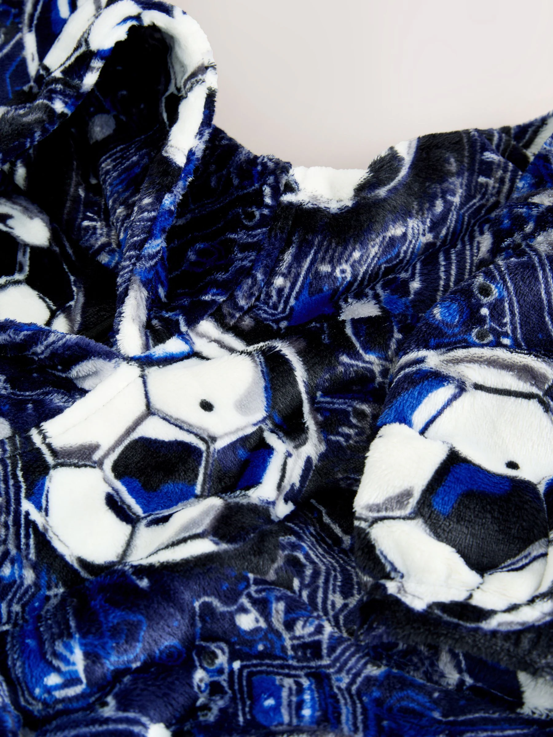 Marineblauw voetbal - Fleece Blanket Hoodie (3-16yrs)