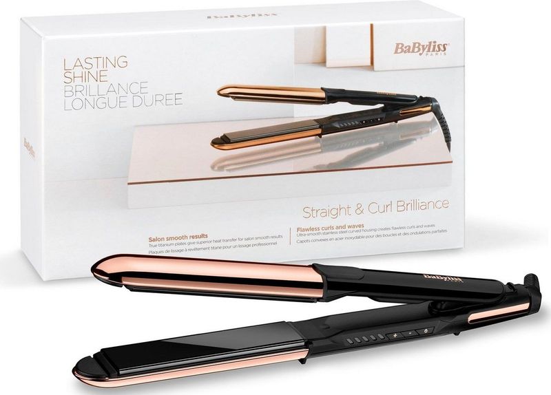 BaByliss - Straight & Curl Brilliance Titanium - Stijltang - 2 in 1 - Extra Lange Platen 28mm