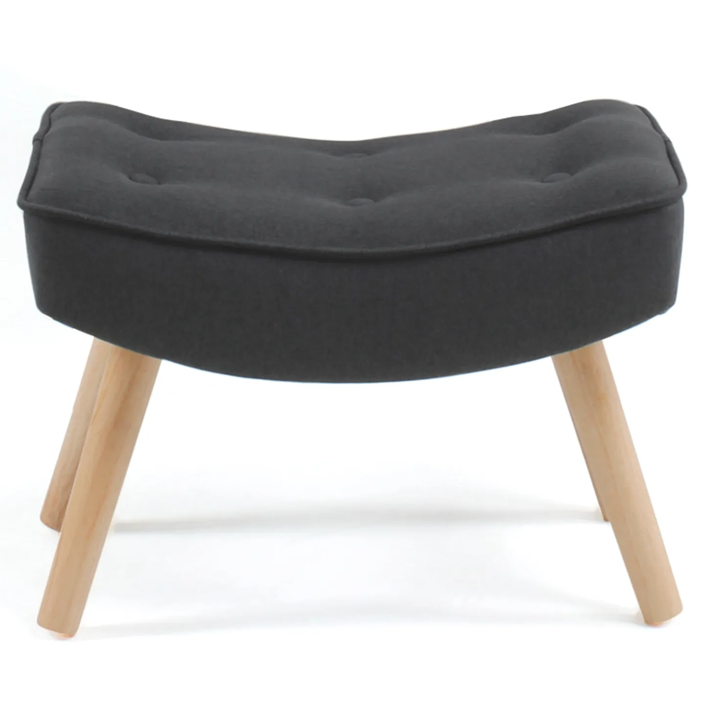 Fauteuil scandinave IVAR avec repose pieds gris anthracite