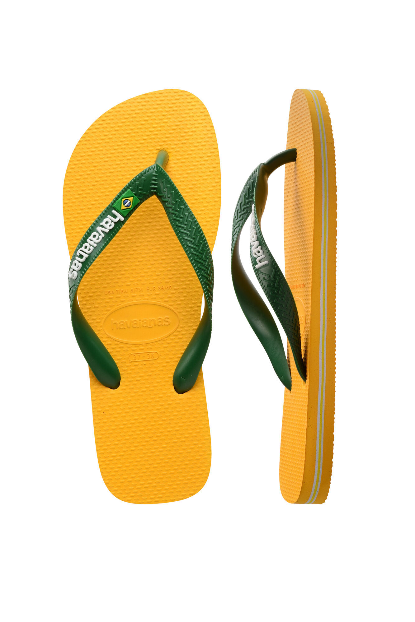 Chinelo Hav. Logotipo do Brasil - amarelo