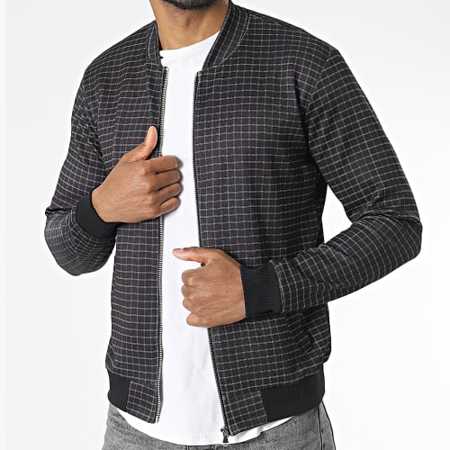 Veste Zippée A Carreaux 22169-B Noir