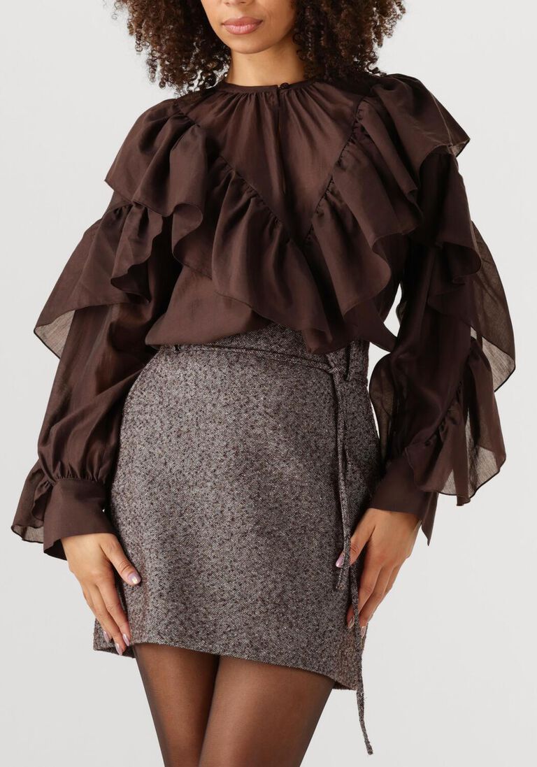 bruine second female blouses fria frill blouse