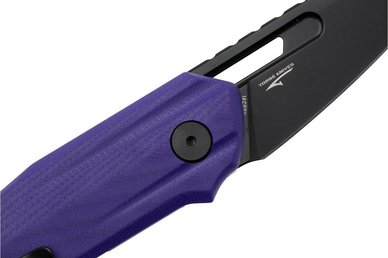 Bestech Toddler BG64D PVD 14C28N, Purple G10, zakmes