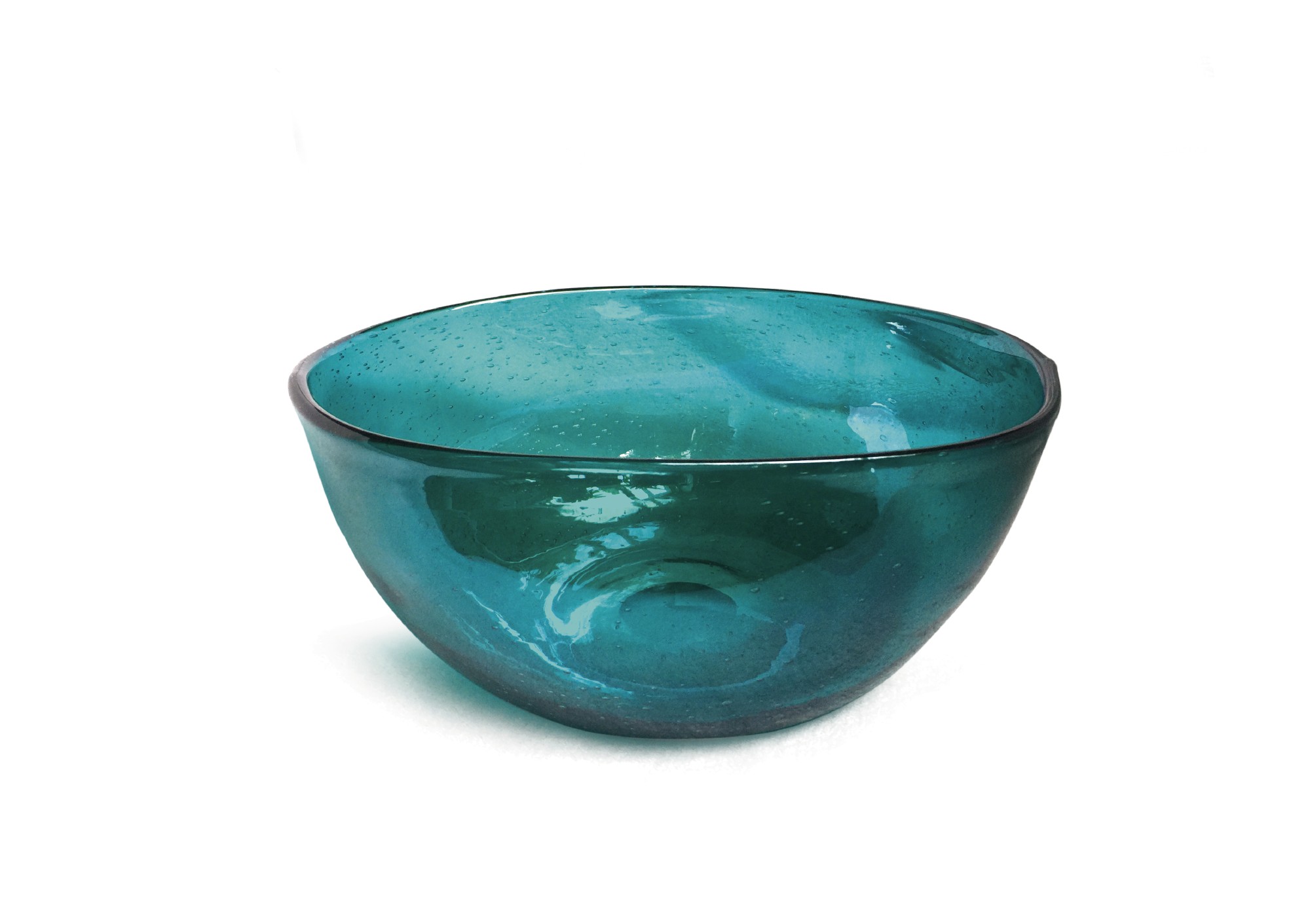 Glasschale 'Delano', meergrün, T 26 cm, B 20 cm, H 12 cm von fischer's lagerhaus