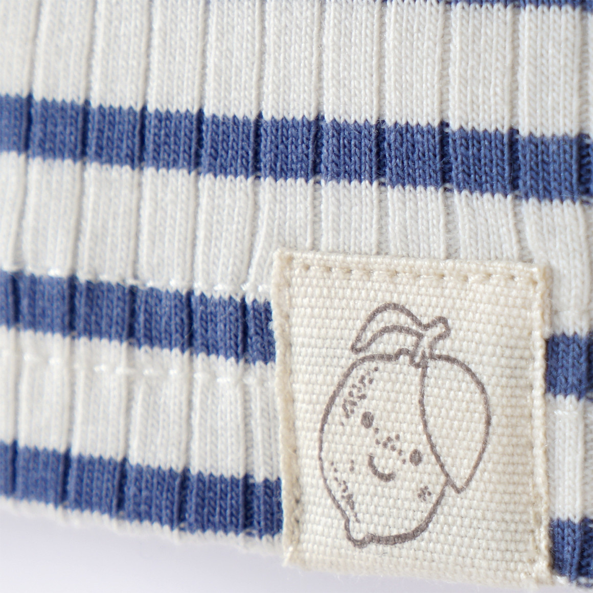 Topomini Pure Collection Baby Langarmshirt mit Rippstruktur weiss / dunkelblau