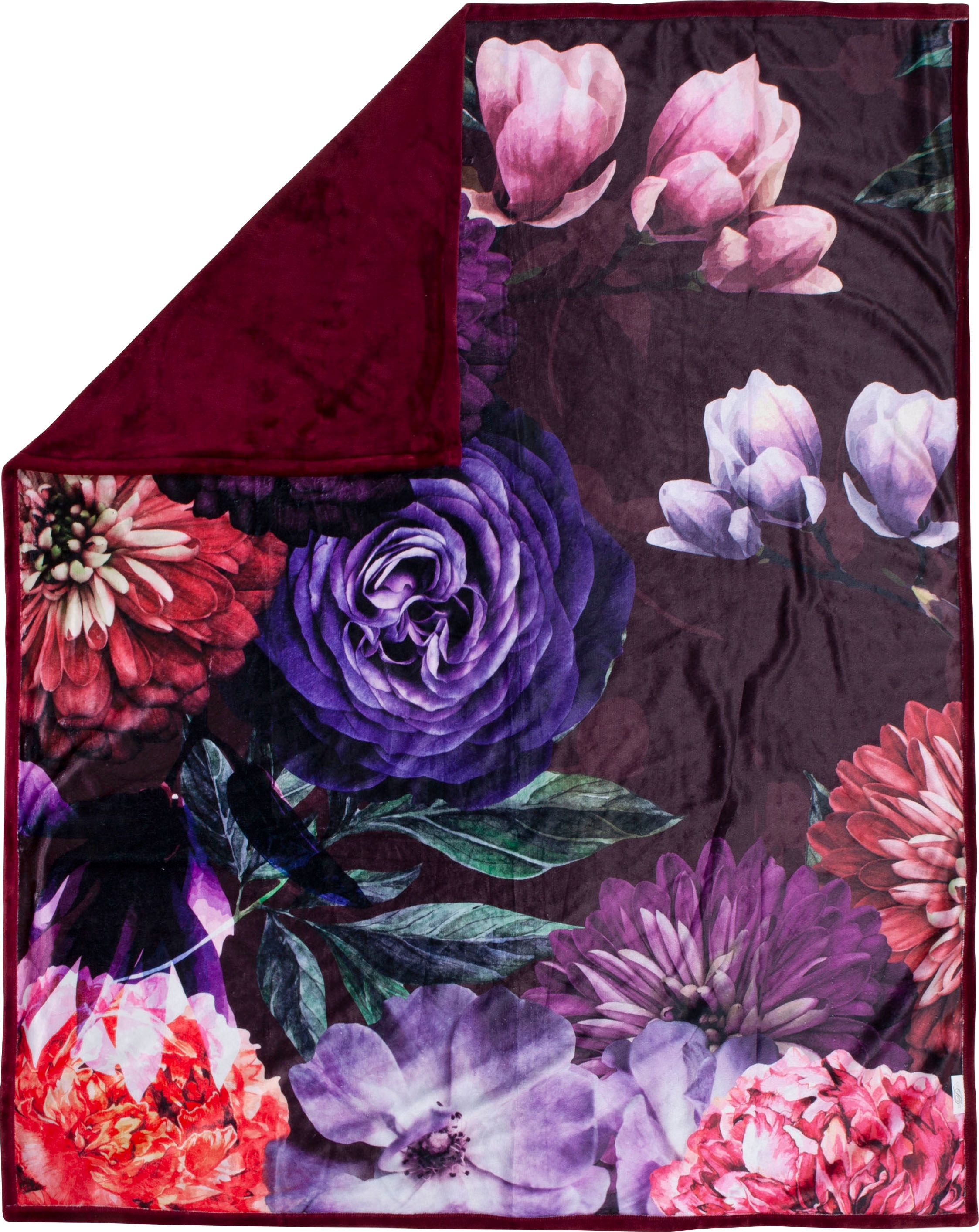 Descanso Plaid »Bloomie« Sehr Weich, Kuscheldecke, Wohndecke, 130x160 cm, Wendeoptik, Blumen