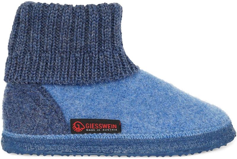 GIESSWEIN Kramsach Kinderschoenen - Capriblau - 100% Scheerwol - Antislip Zool