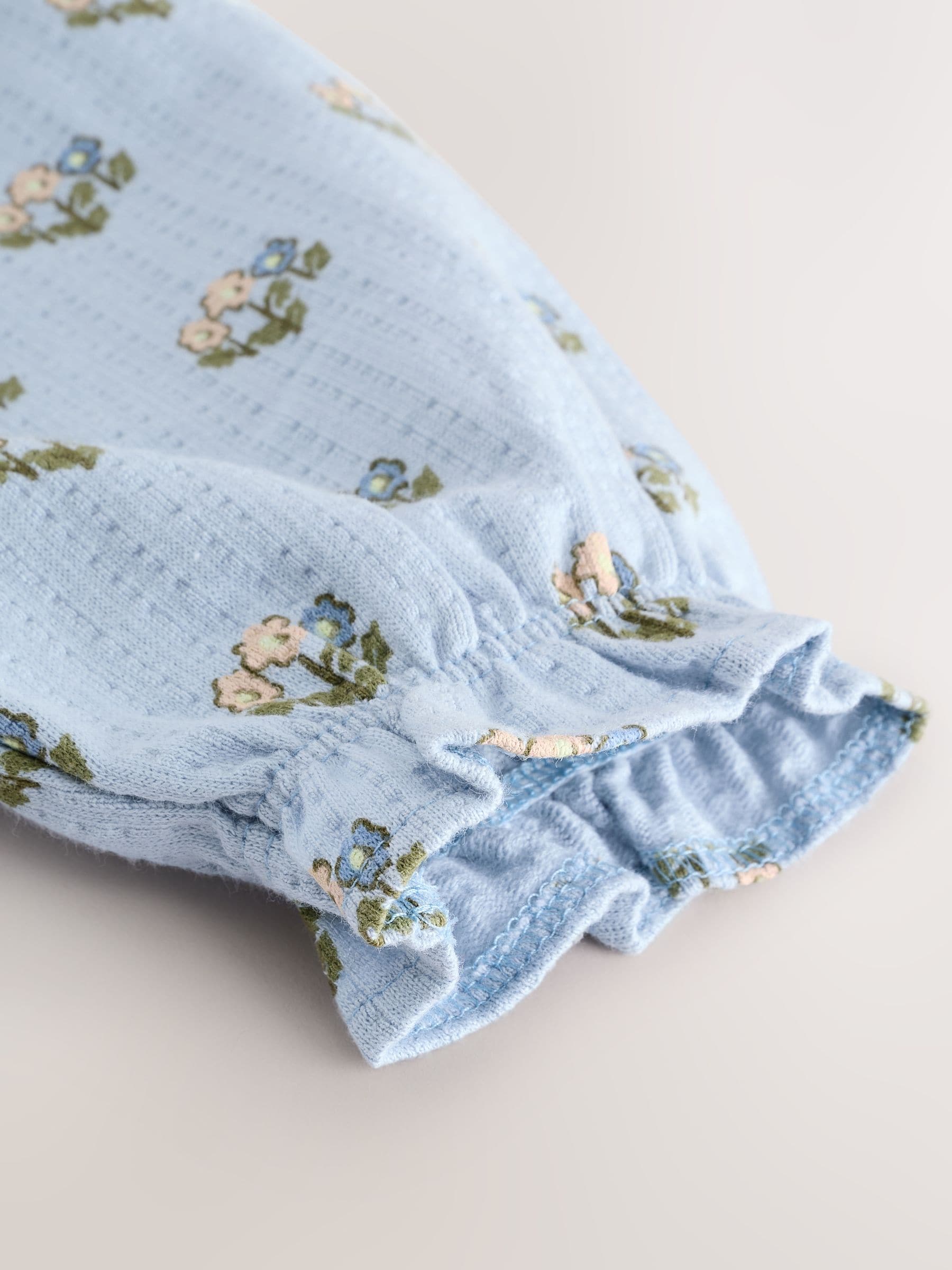 Blauw - Jurk met pofmouwen (3 mnd-7 jr)