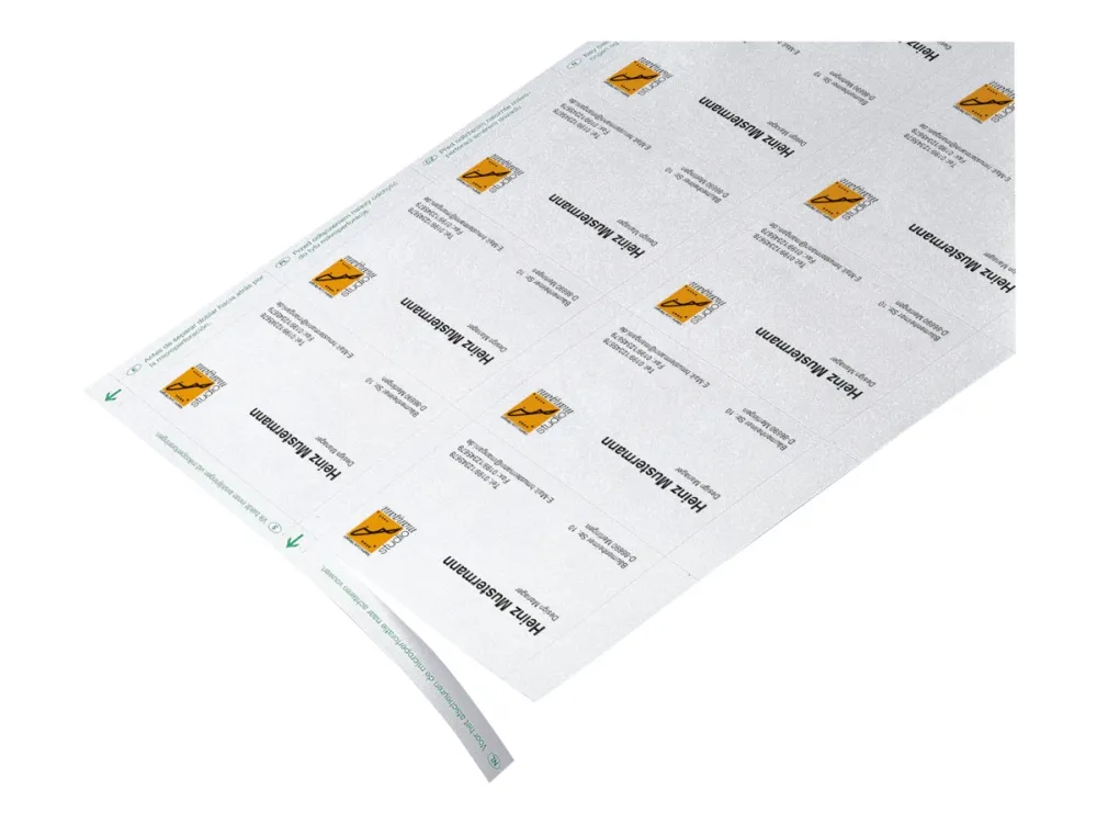Sigel DP839 - Mikroperforeret - skinnende hvid - 85 x 55 mm - 200 g/m² - 150 kort (15 ark x 10) visitkort