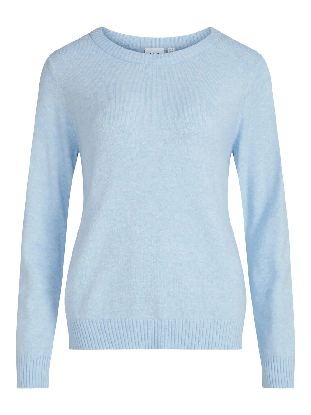 Vila  Viril O-Neck L/S striktrøje - Kentucky Blue