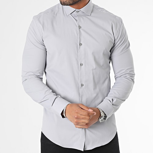 Chemise Manches Longues Gris