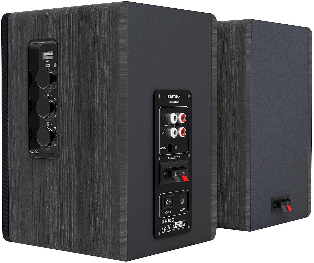 Auvisio MSS-95.usb, aktives Stereo-Regallautsprecher-Set, Soundbox, Bluetooth 5.0, 120 W