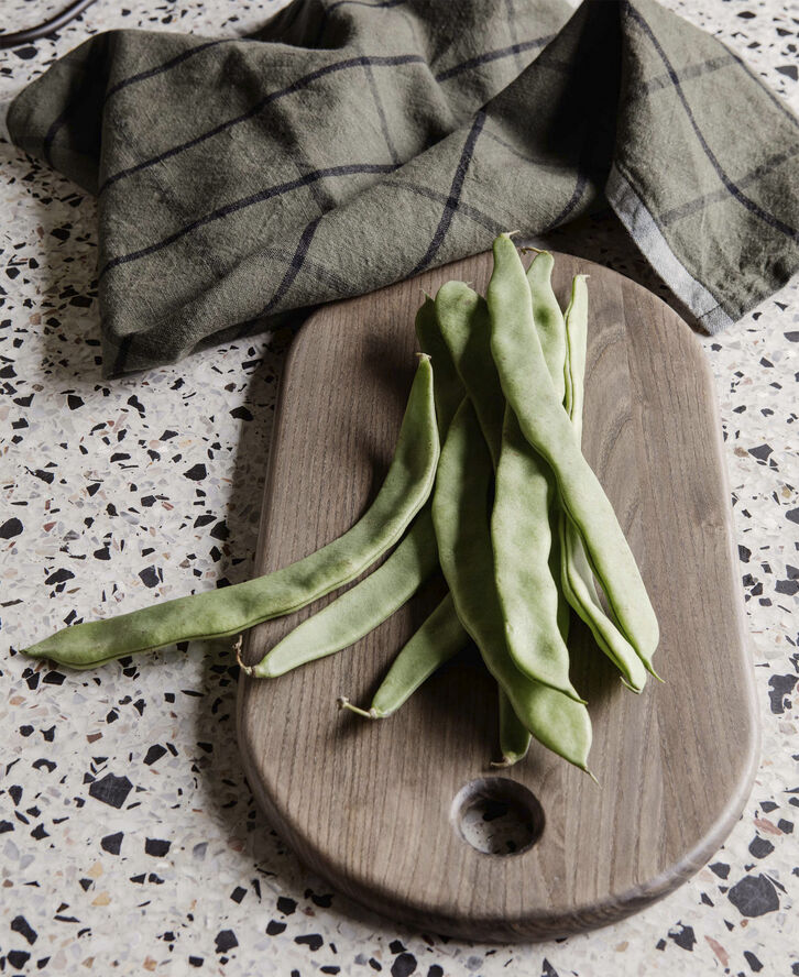 ferm LIVING Hale Yarn Dyed Linen Tea Towels - Green/ Green/black