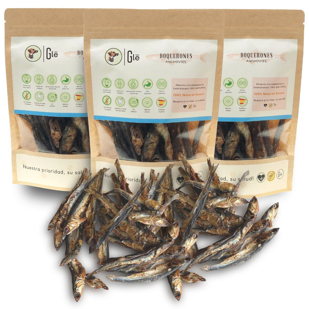 GLE PETS PETISCOS NATURAIS, ANCHOVAS DESIDRATADAS PARA CÃES E GATOS