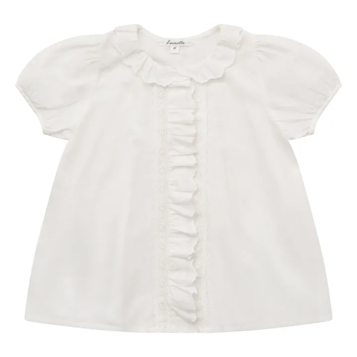 Louisiella Blouse Anise Volants Dentelle  | Blanc