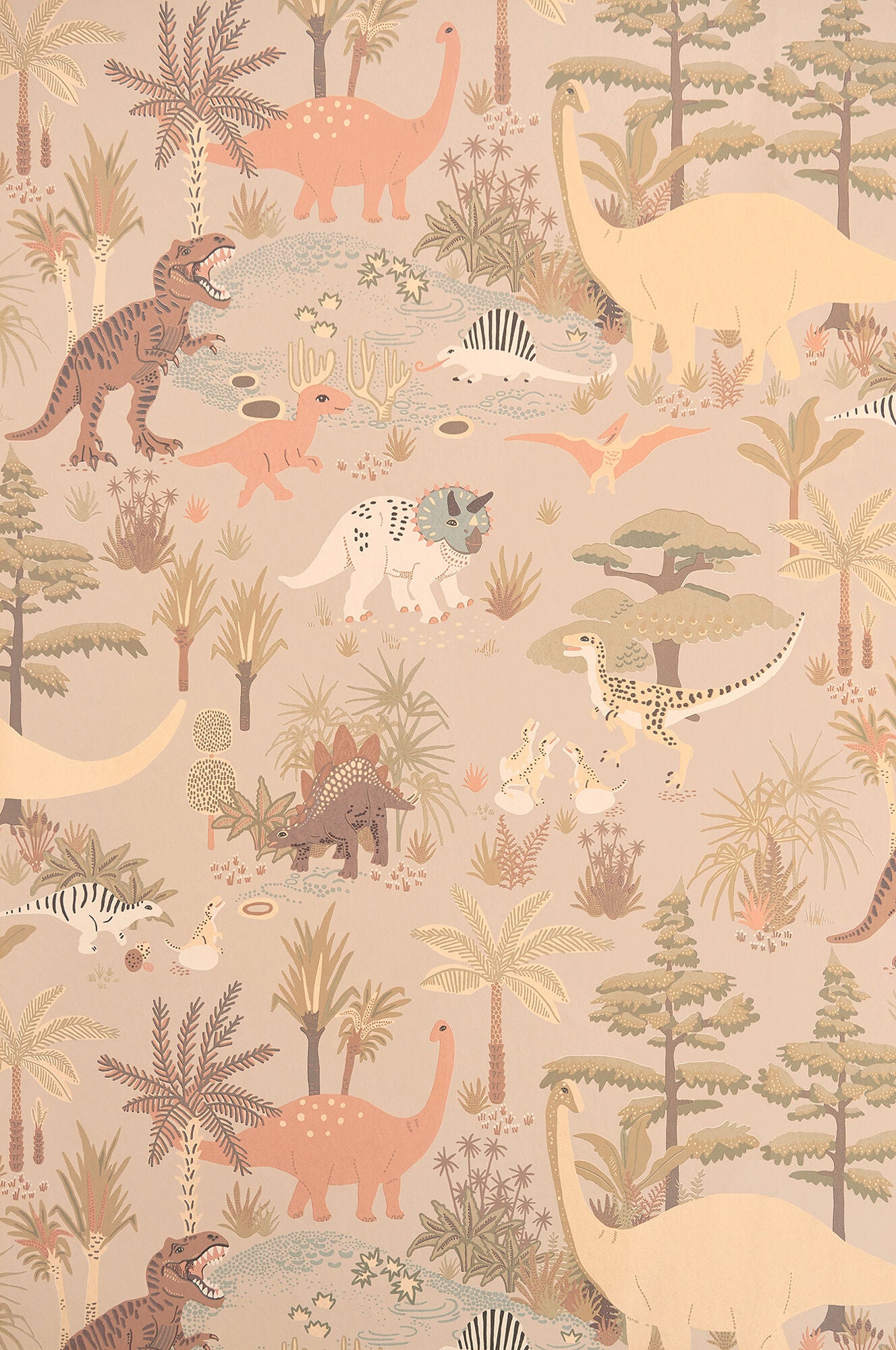 Majvillan Tapet Dinosaur Vibes, Sandy Beige