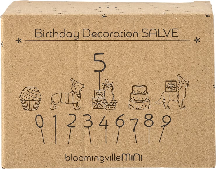Bloomingville Mini Salve Fødselsdagsdekoration, Hvid, Polyresin Hvid