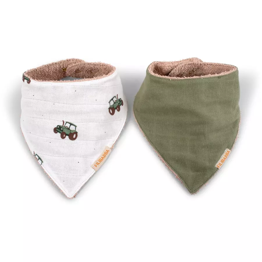 Filibabba Bandana-Lätzchen 2er-Pack - Traktor