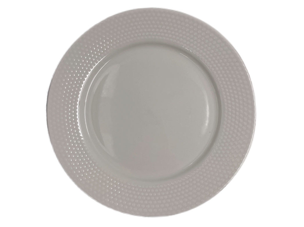 PRATO DE SOBREMESA DOTTY ACTUEL BRANCO PORCELANA Ø19CM