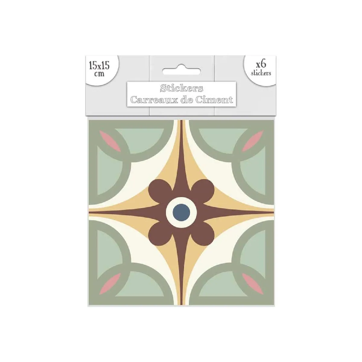 Sudtrading Sud Trading 6 Stickers Carreaux - Bleu et Beige