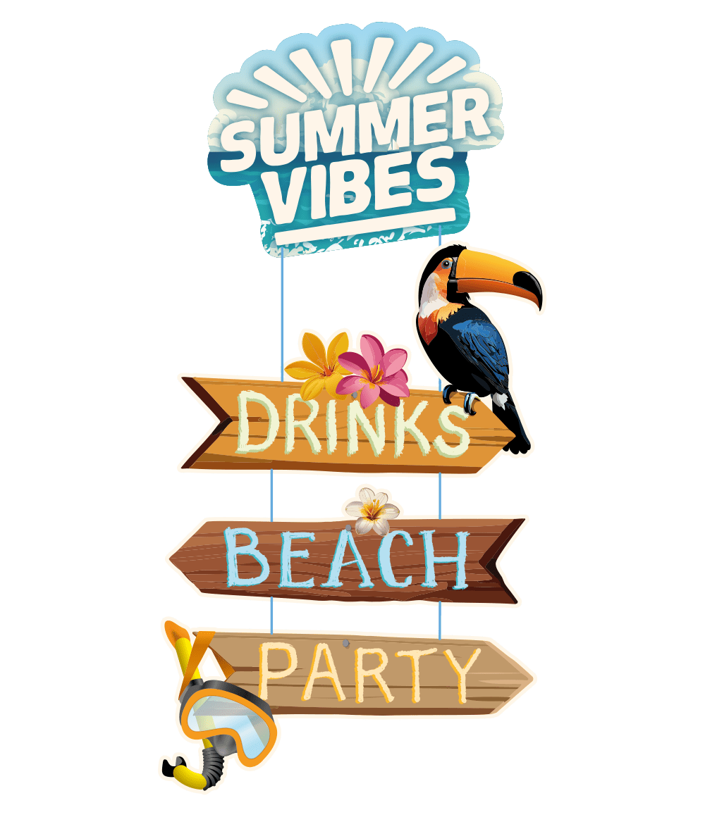 Gekleurde Deurbord Summer Vibes 60cm