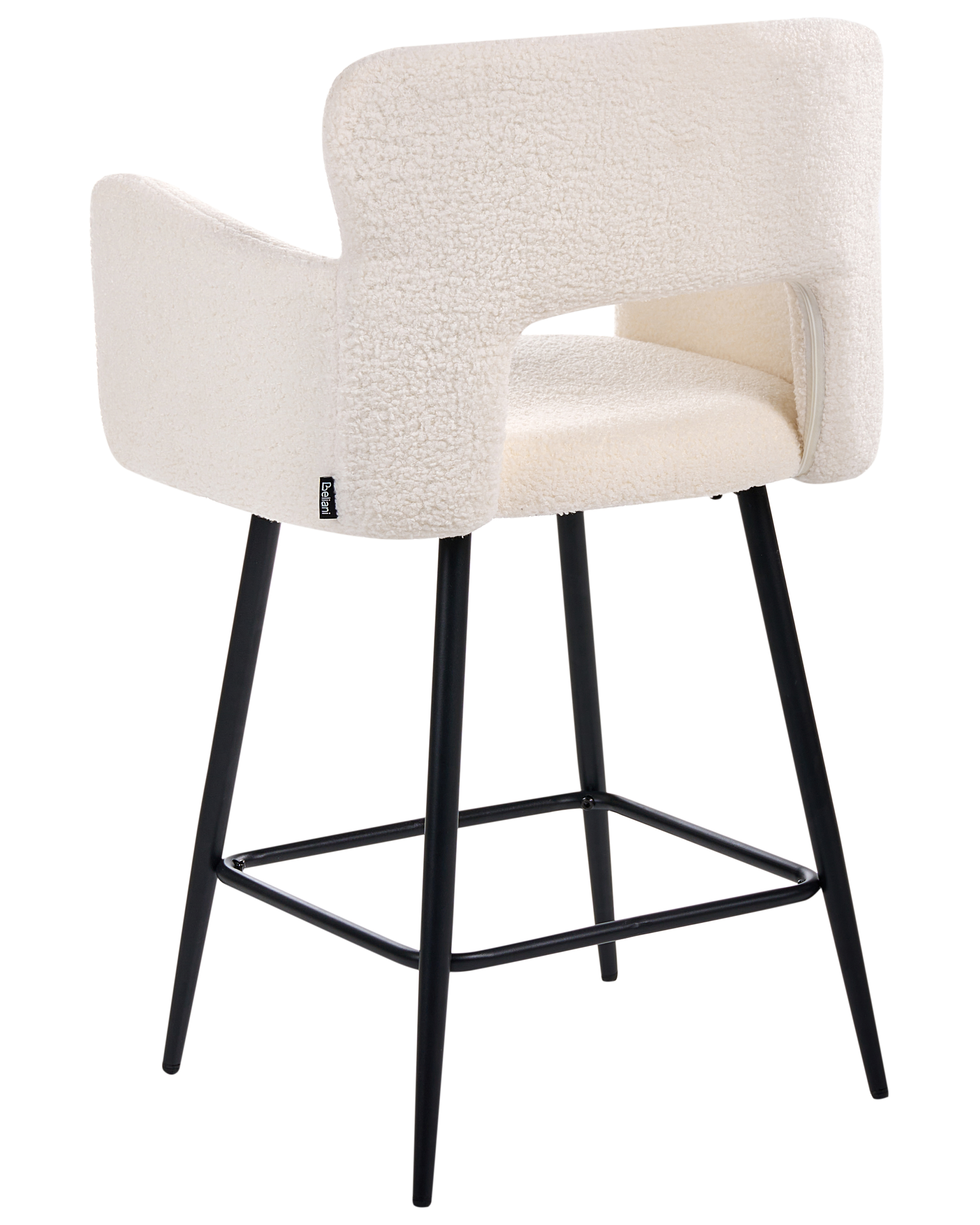 Set van 2 barstoelen SANILAC Bouclé Gebroken wit