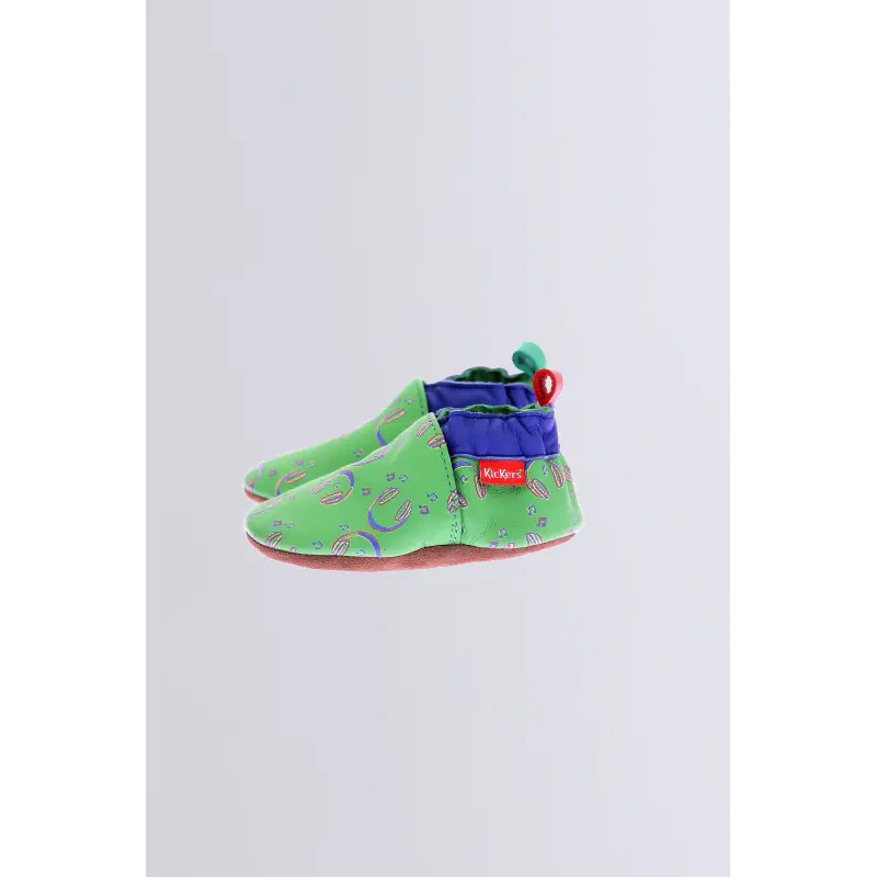 Kickbaby music Vert CHAUSSONS Cuir Bébé