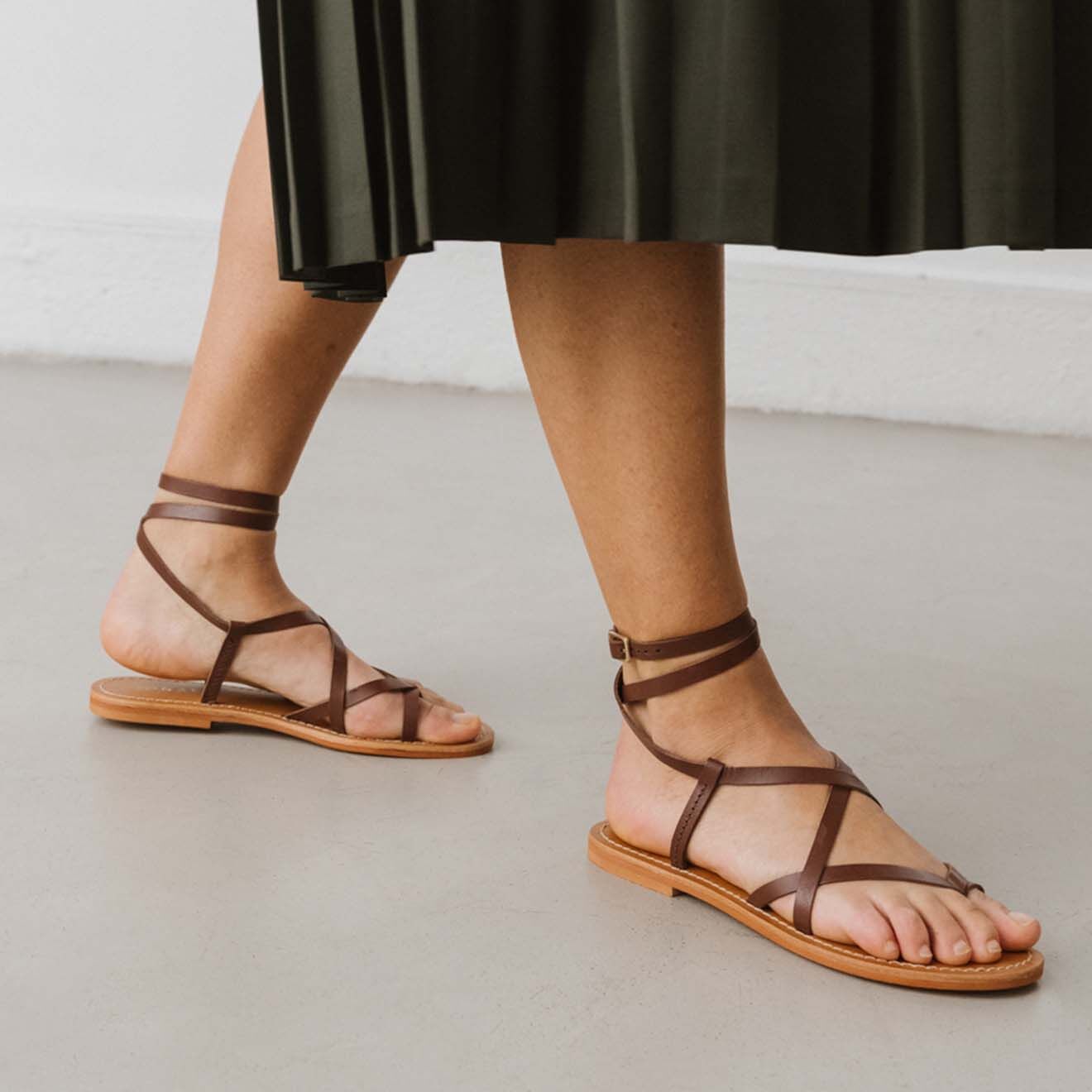 Jonak Sandales en Cuir Woully marron
