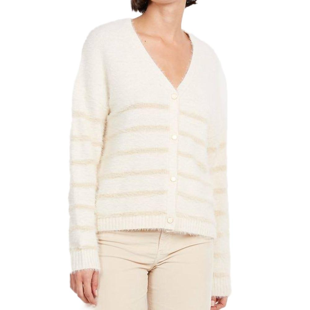Pieces Gilet Écru Femme Pieces Jana