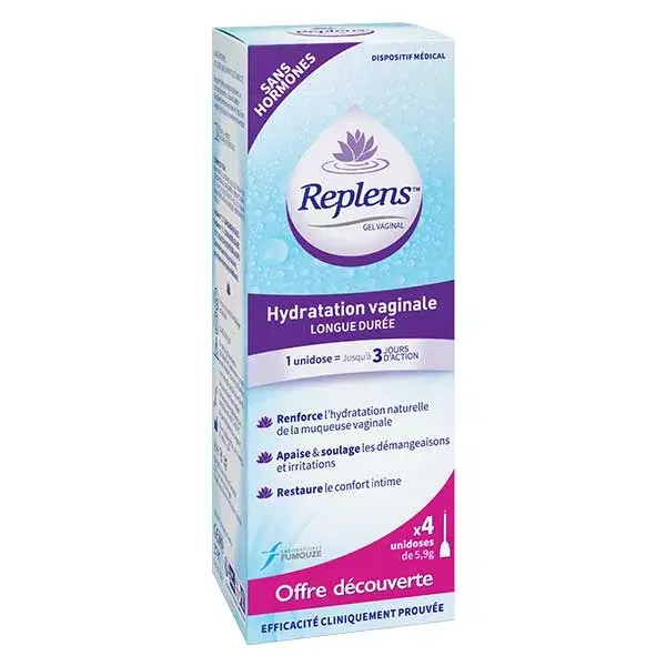 Replens Hidratação Vaginal de Longa Duração 4 ampolas de dose única de 5,9g