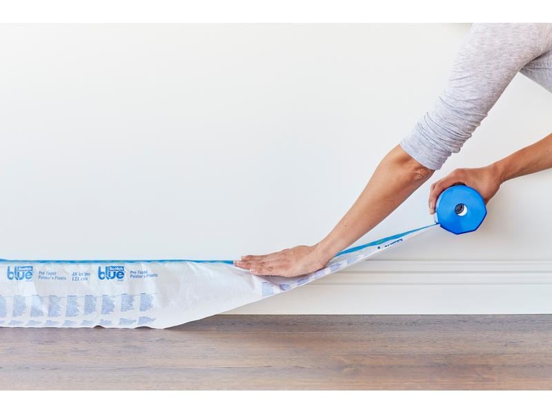 3M Abdeckfolie ScotchBlue 2093 1.21 x 27.4 m Abdeckfolie mit Malerband 2093, 1 Rolle inklusive Dispenser