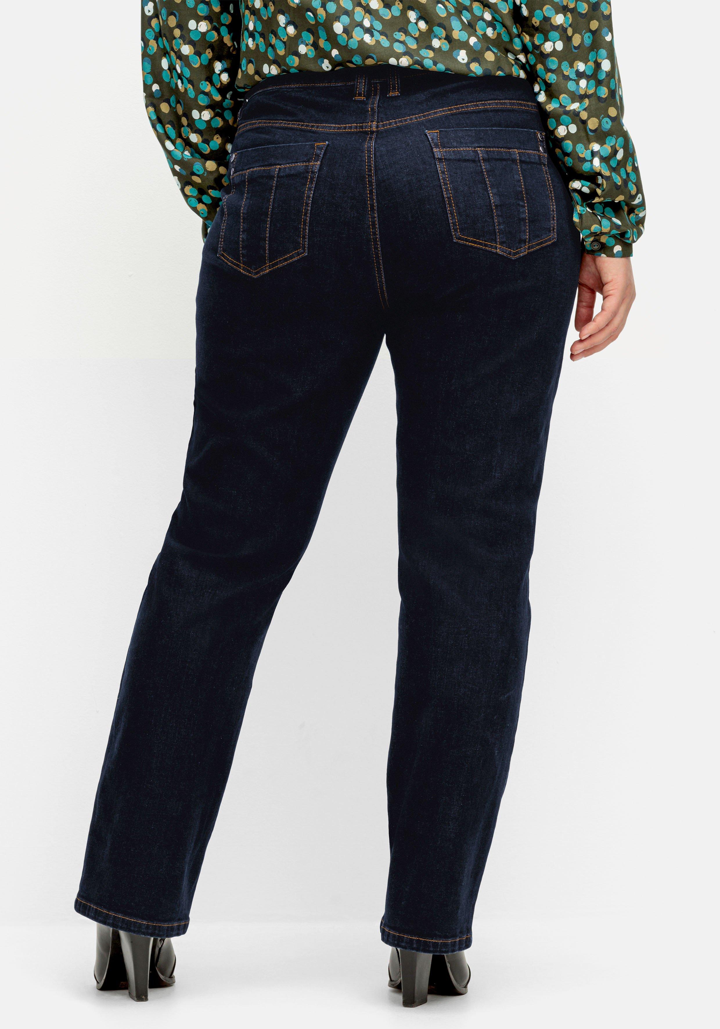 Gerade Jeans mit Doppelknopf-Verschluss