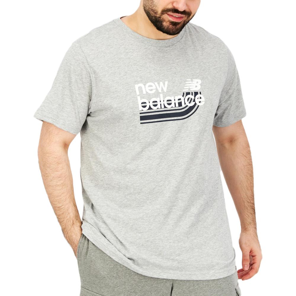 New Balance T-shirt Gris Homme New Balance MT31908AG