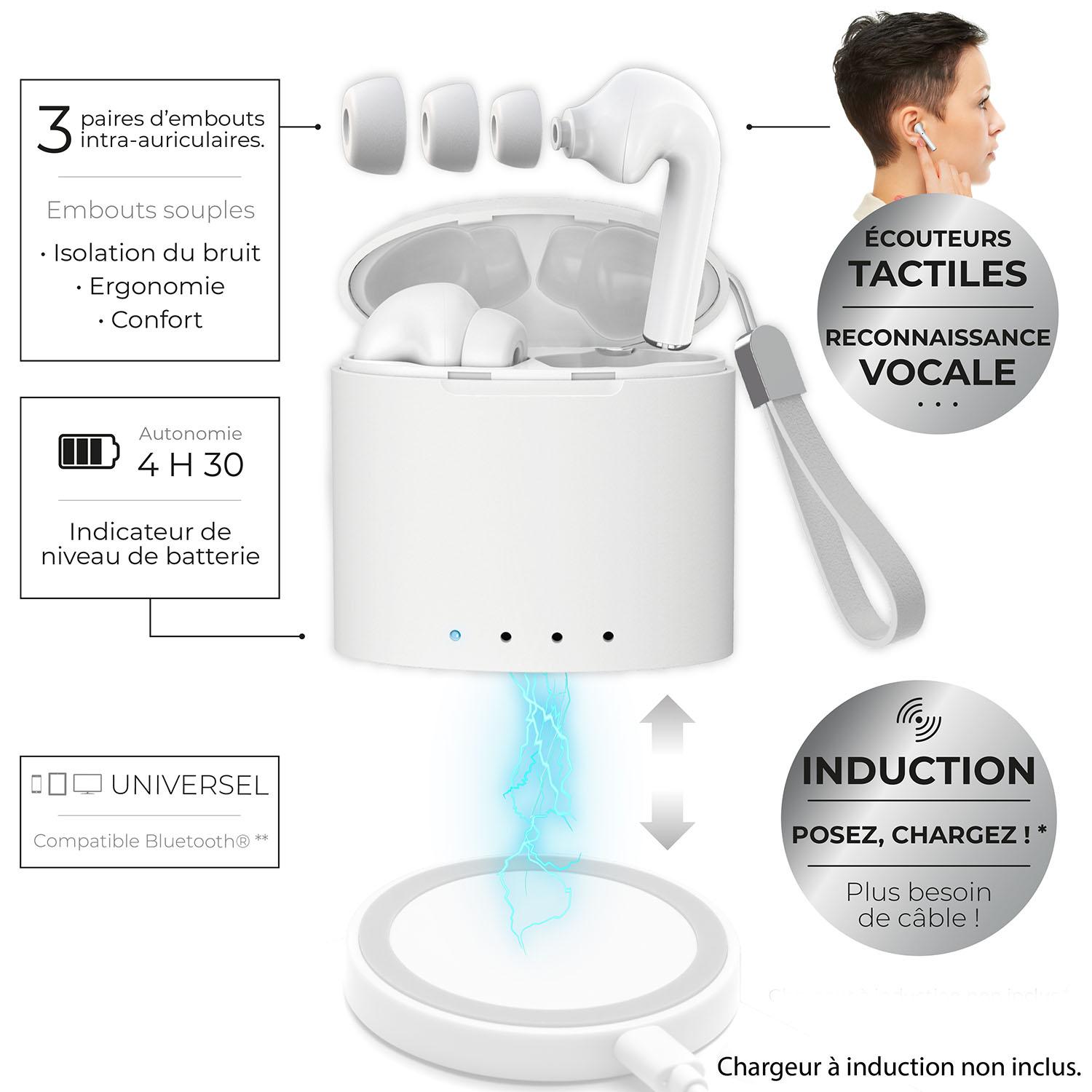 ECOUTEURS EARBOX PRO INDUTION BLANC