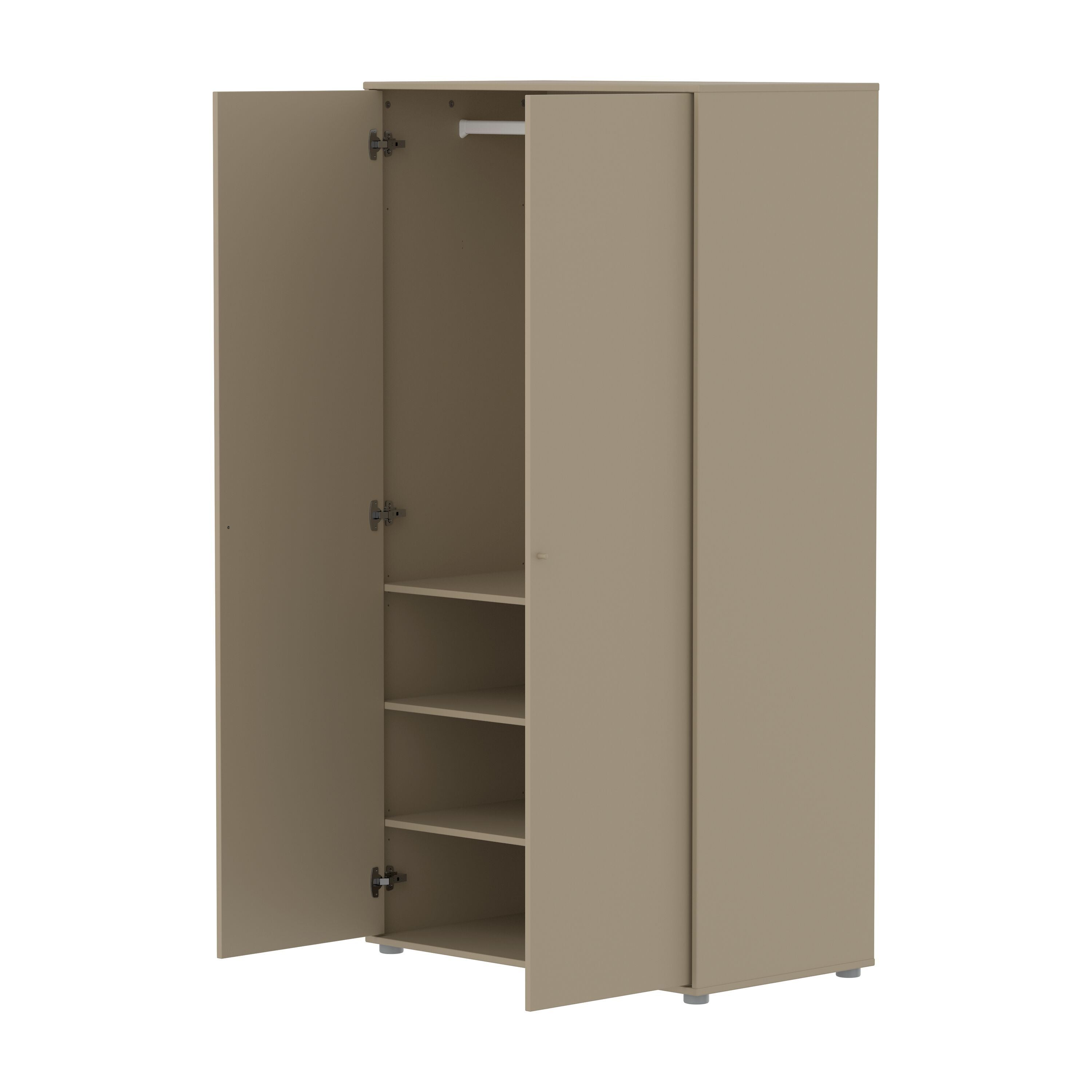 SAGA Schrank oat mit oak knobs u Füss - Oat / B: 100.0 cm x T: 55.0 cm x H: 200.0 cm