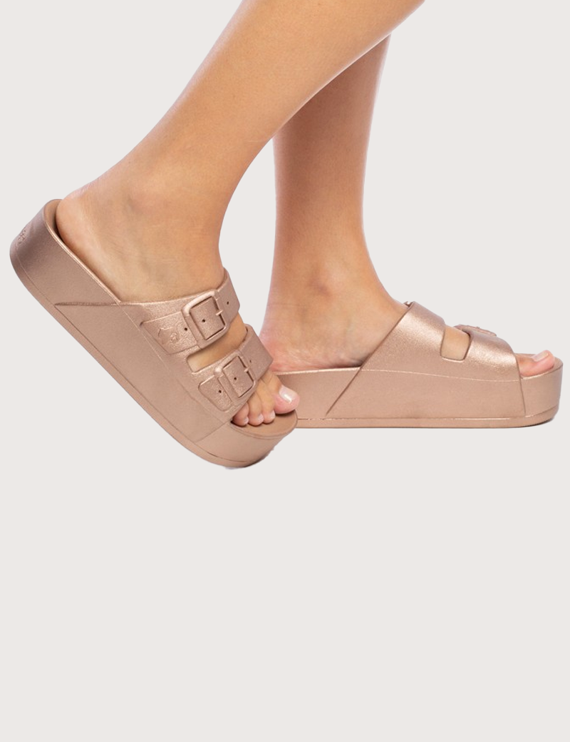 CACATOES SANDALES COMPENSÉES FEMME CAIPIRINHA METALLIC CUIVRE