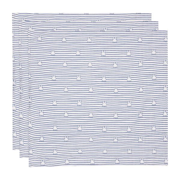 Jollein Miffy Hydrofiel Doek - 70 x 70 cm - Stripe Biscuit - 3 Stuks