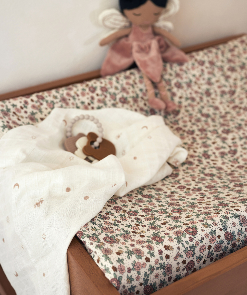 JOLLEINHOUSSE MATELAS À LANGER 50x70CM EN COTON IMPRIMÉ FLEURS RÉTRO
