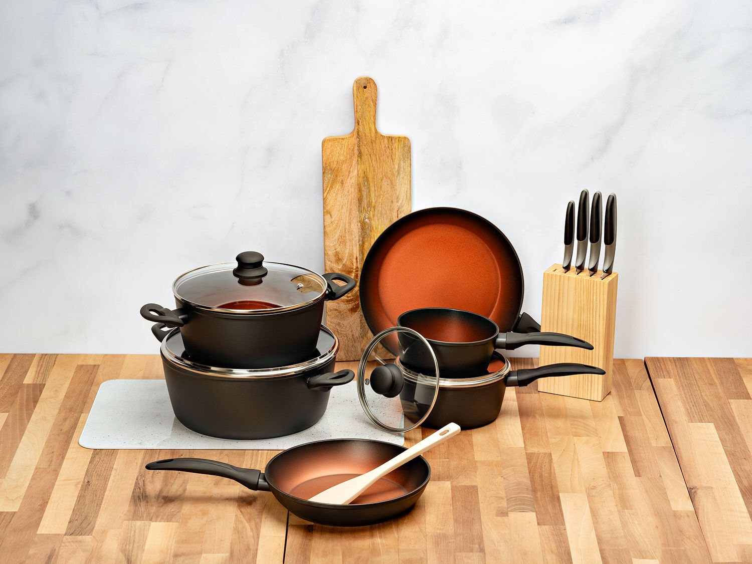 Pfannen-Set 8-teilig, aus hochwertigem Alu-Guss