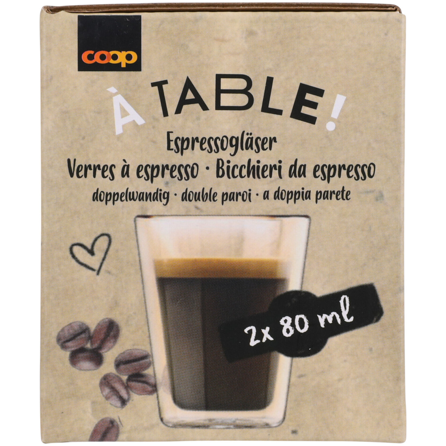 Espressoglas Doppelwand 2x80ml
