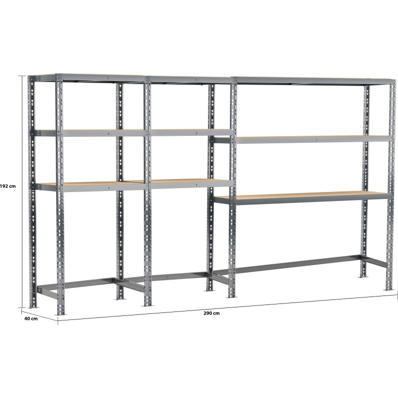 Rayonnage MODULO - Module 3 étagères - 9 plateaux