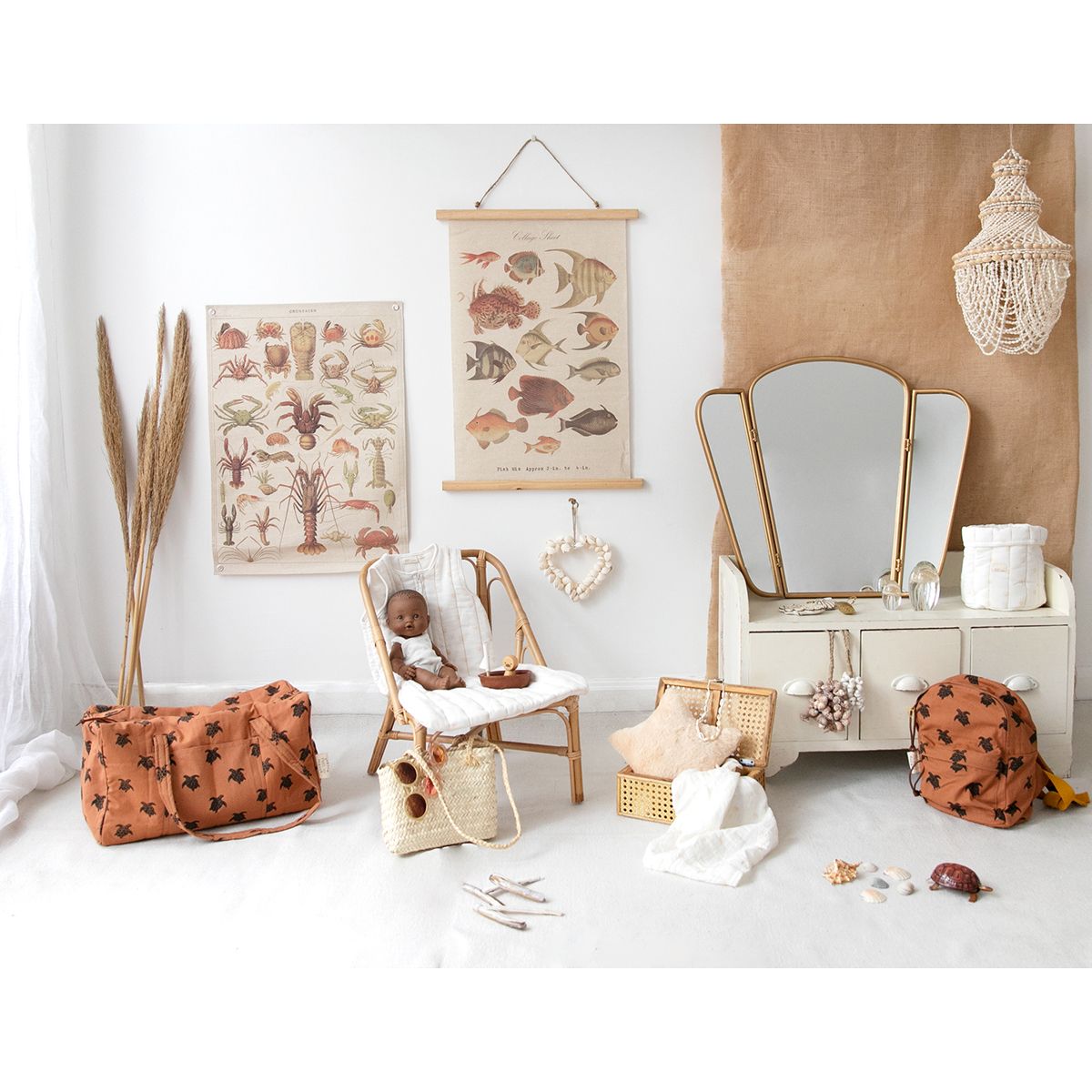 Suspension coeur coquillages Atelier jasmin